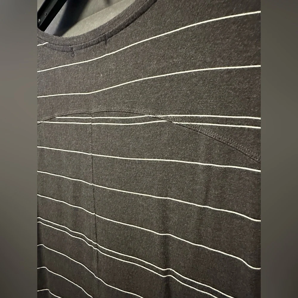 Prana Charcoal Striped Short Sleeve Tee - Picture 5 of 9